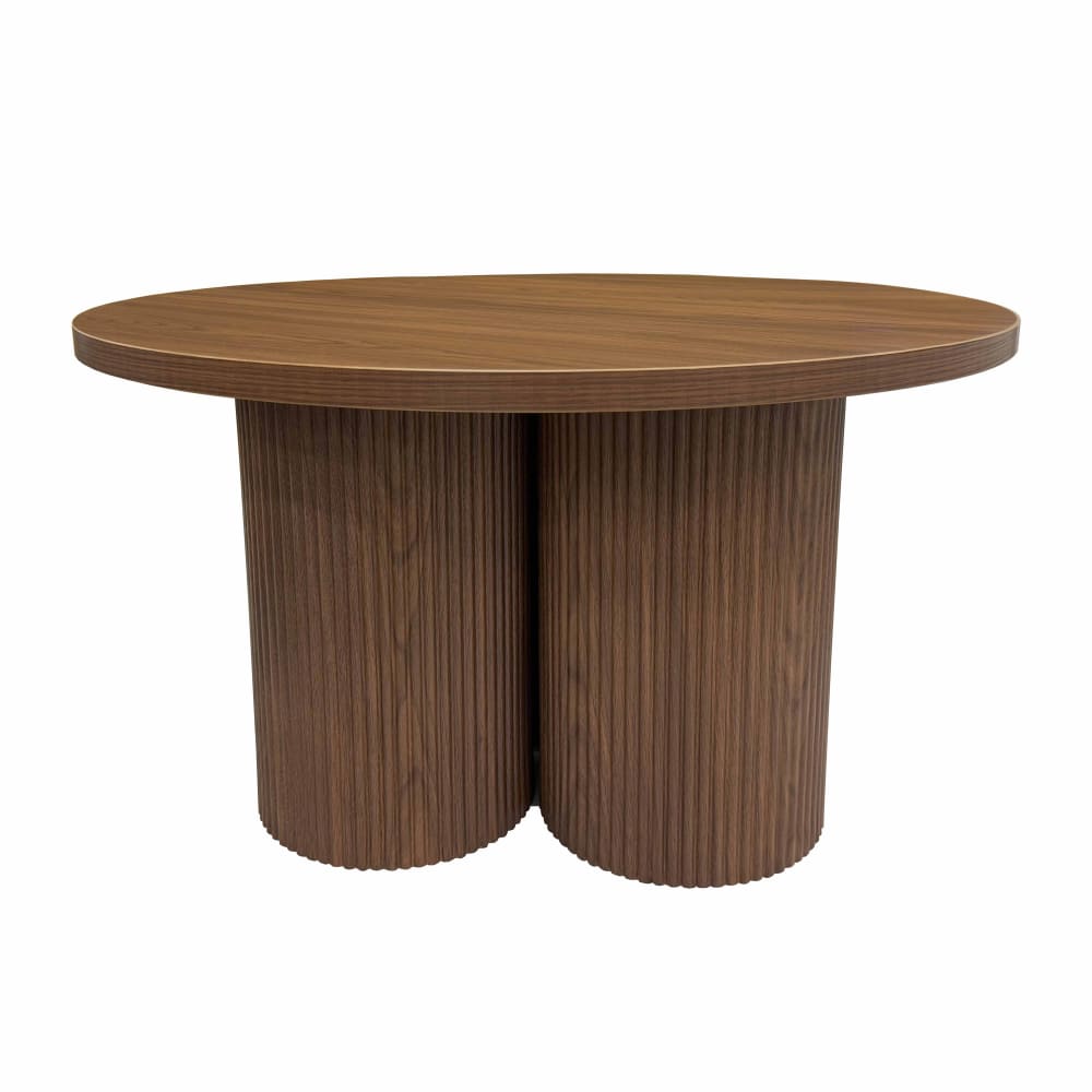 Table basse ronde 80 cm scandinave bois foncé