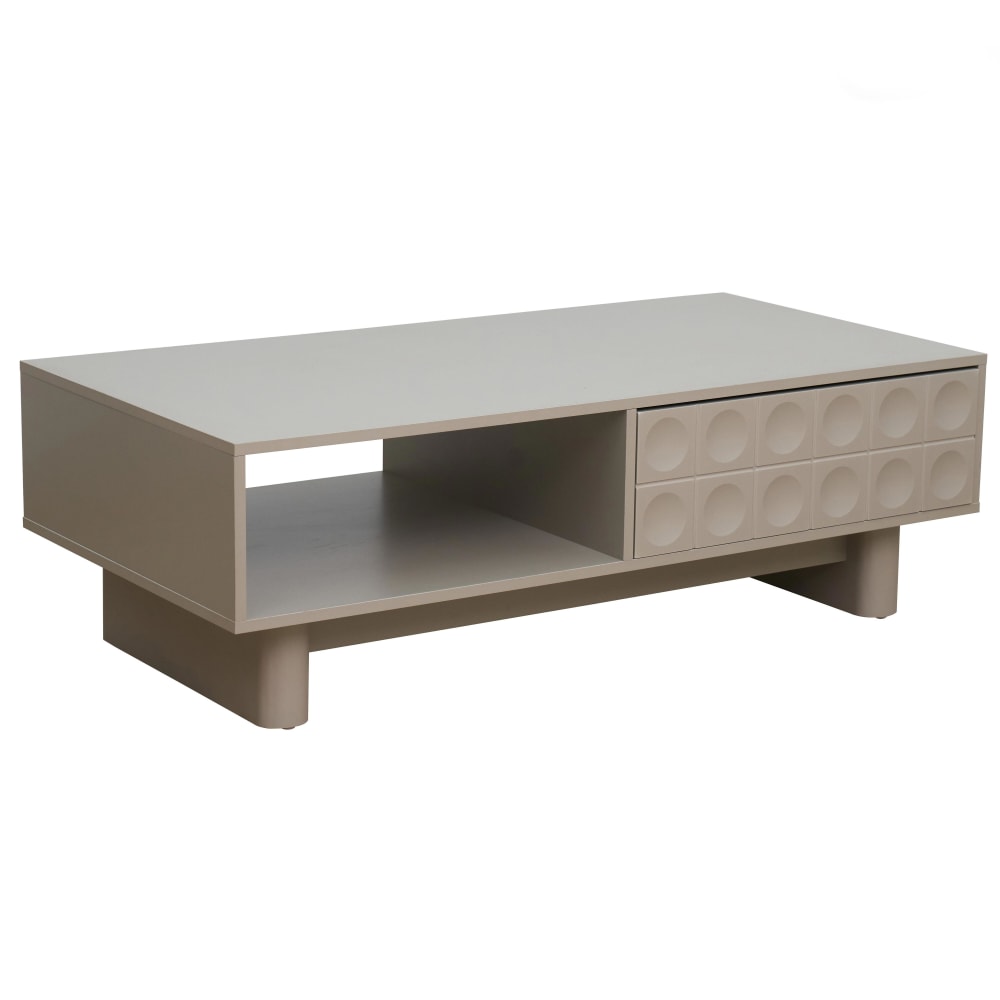 Oviala Rechteckiger Couchtisch L120 cm beige - Holz