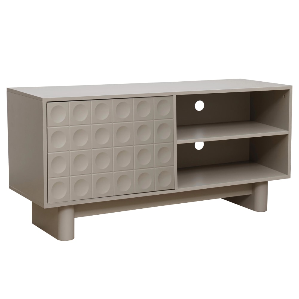 Mueble de TV rectangular con 1 puerta, L120 cm, beige