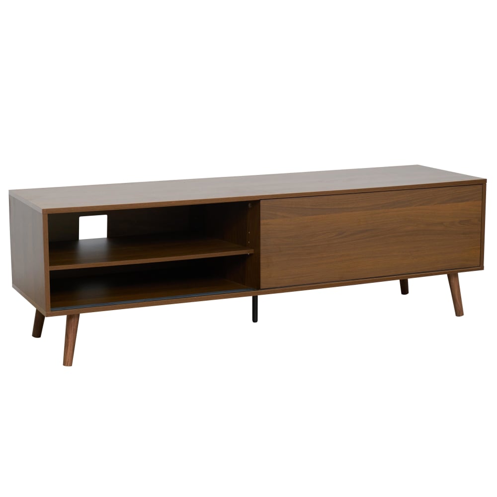 Meuble TV 1 porte rectangulaire L160 cm marron