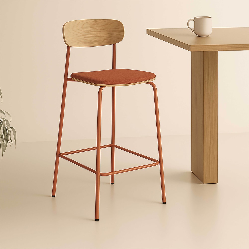Oviala Set mit 2 hohen Stühlen aus orangefarbenem Holz orange Holz