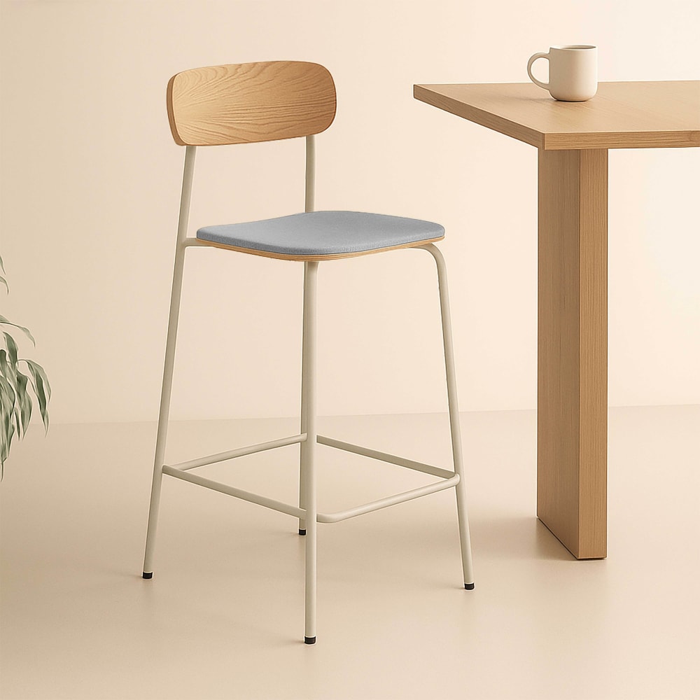 Lot de 2 chaises hautes en bois bleu clair