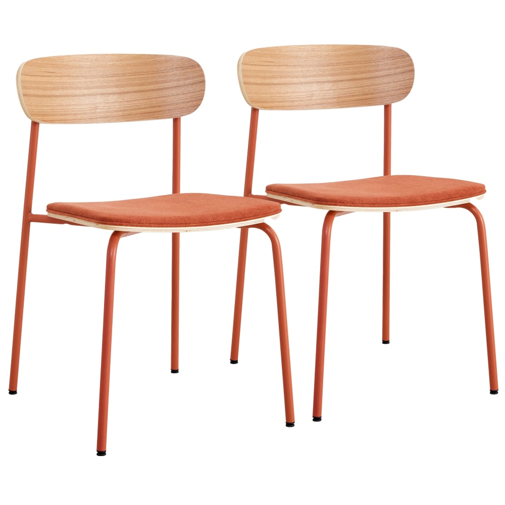 Lot de 2 chaises empilables - orange
