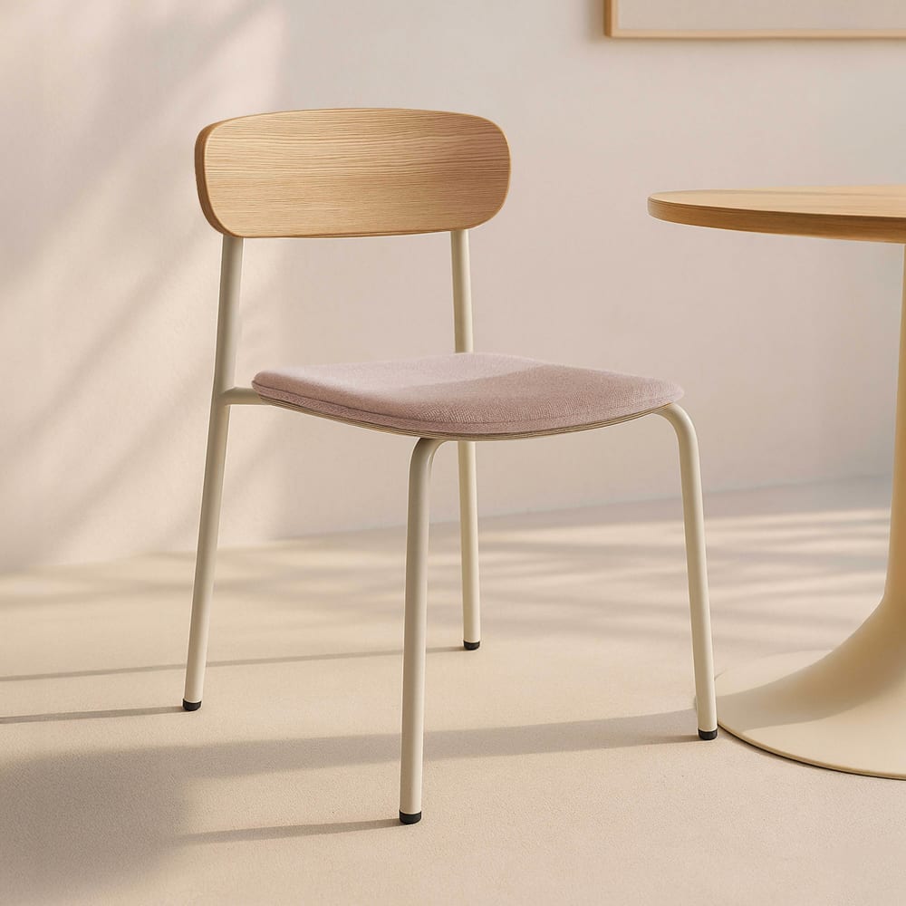 Set mit 2 stapelbaren Stühlen aus rosa Holz - Maisons Du Monde