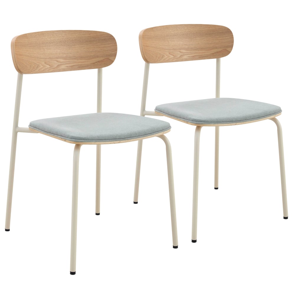 lot de 2 chaises empilables - bleu clair