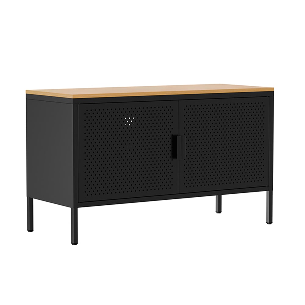 Buffet moderne 2 portes L100 cm en métal noir
