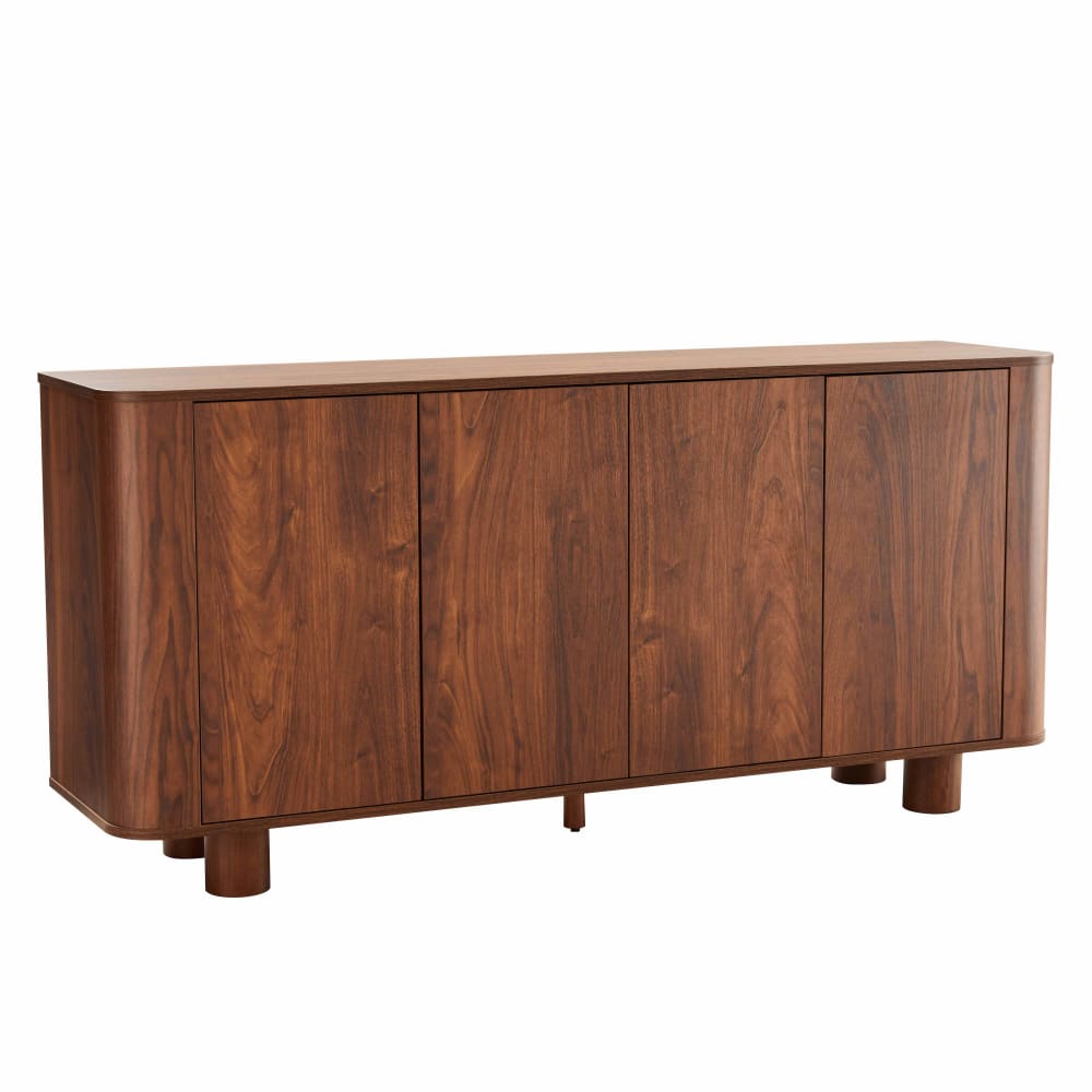 Buffet scandinave 4 portes L160 cm bois foncé