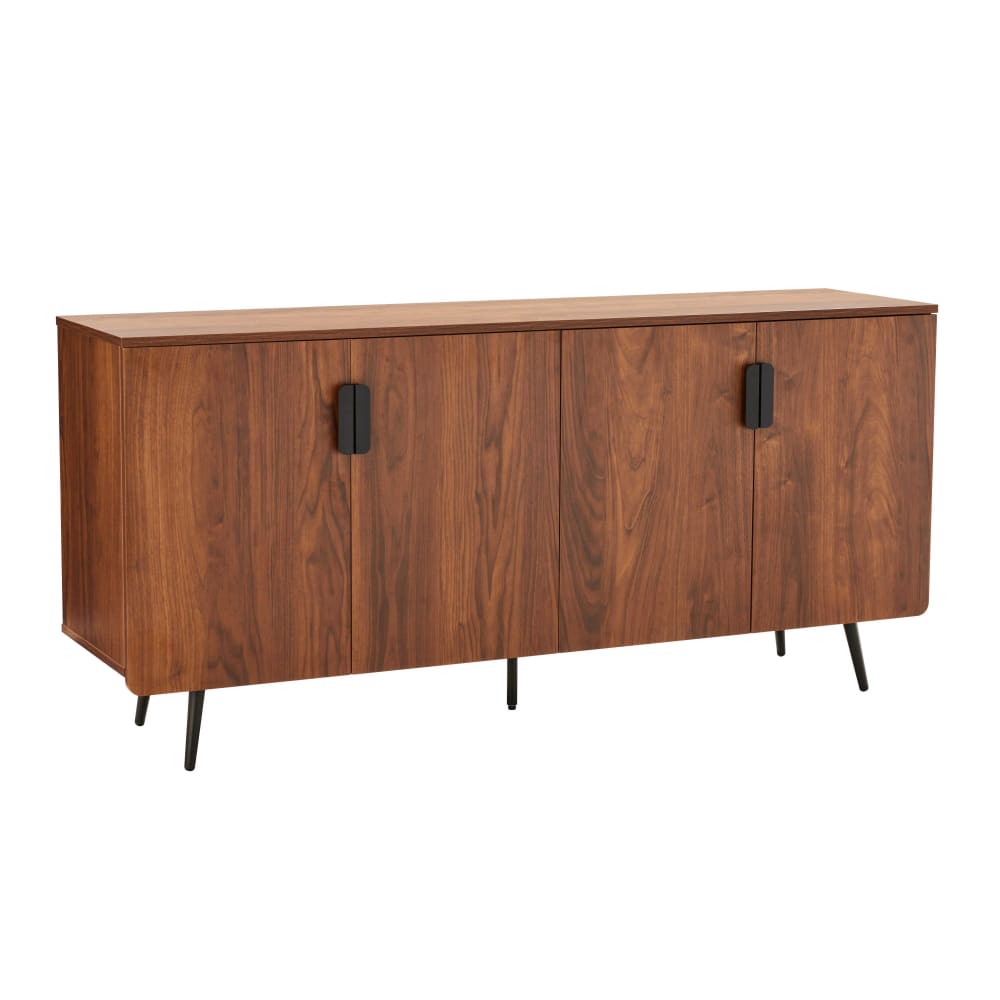 Buffet moderne 4 portes 160 cm bois foncé