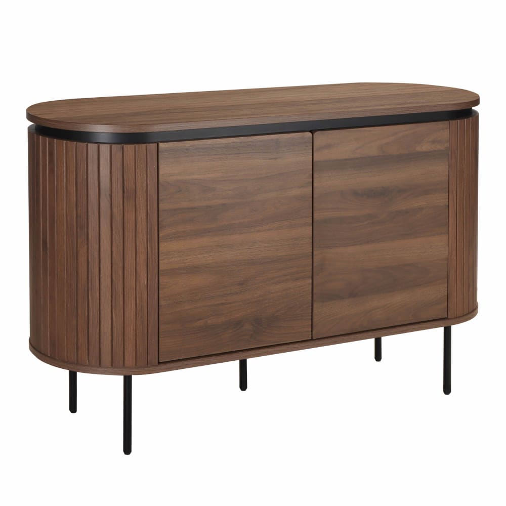 Buffet 2 portes moderne rectangulaire L120 cm bois foncé