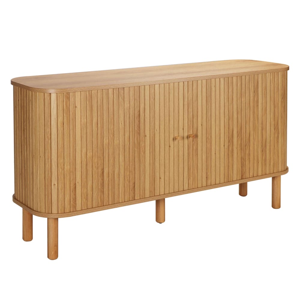Oviala Skandinavisches Sideboard mit 2 Türen L140 cm helles Holz style modern Beige Holz
