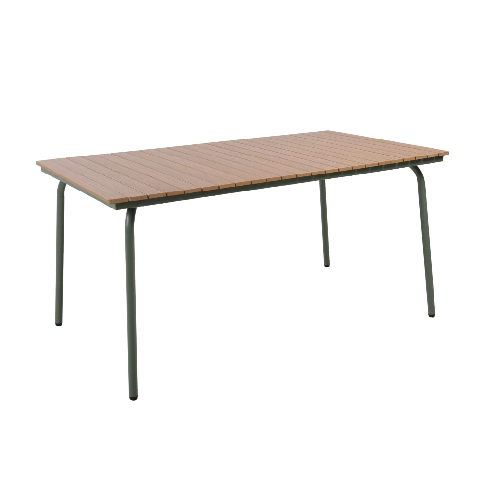 Table de jardin rectangulaire 160cm 6 places en métal et polywood