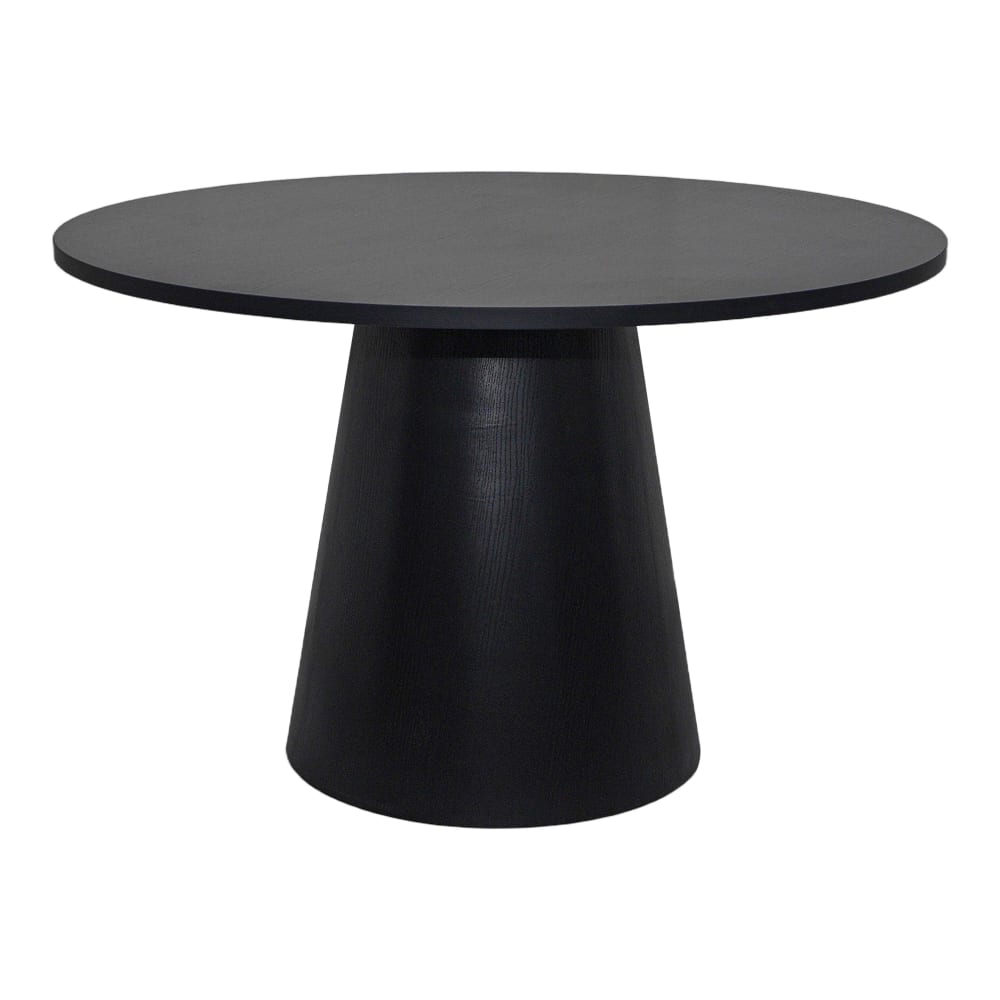 Table à manger scandinave ronde 120 cm effet bois noir