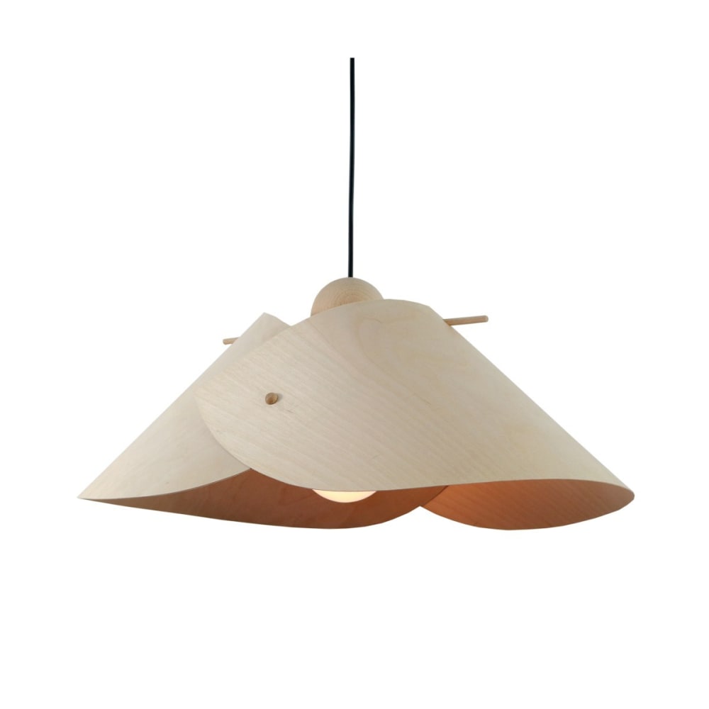 Suspension bois en feuilles de bouleau L.55cm