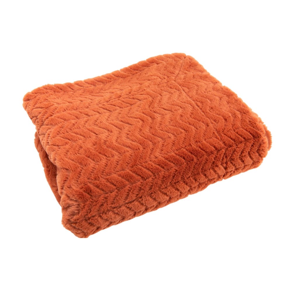 Plaid    130x170 cm orange en polyester