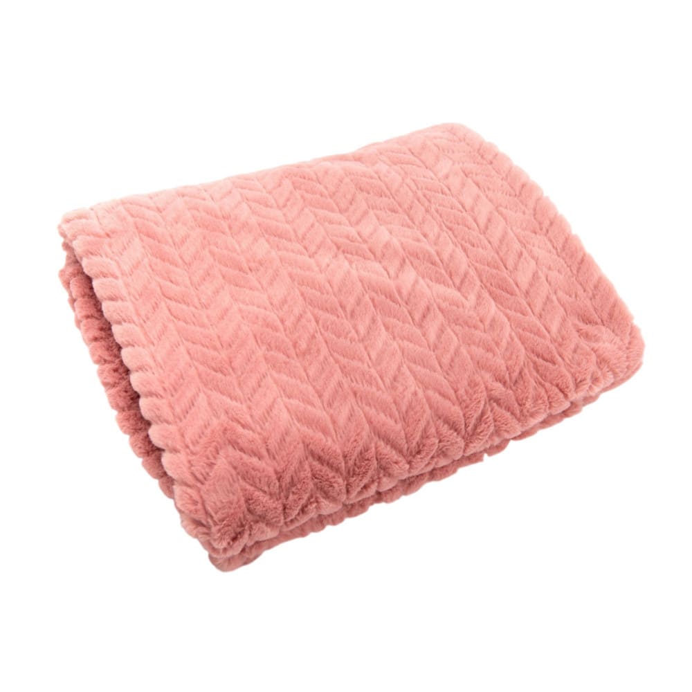 Plaid 130x170 cm rose en polyester