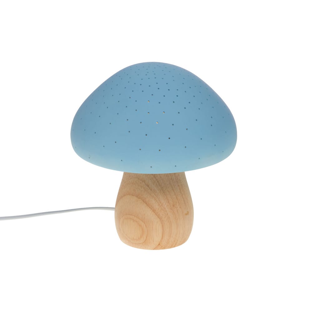 Lampe champignon e bleu en porcelaine — vue 3