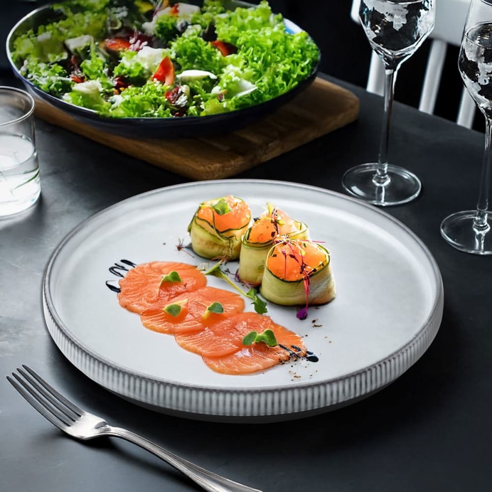 Assiette plate en Grès Gris - Maisons du Monde