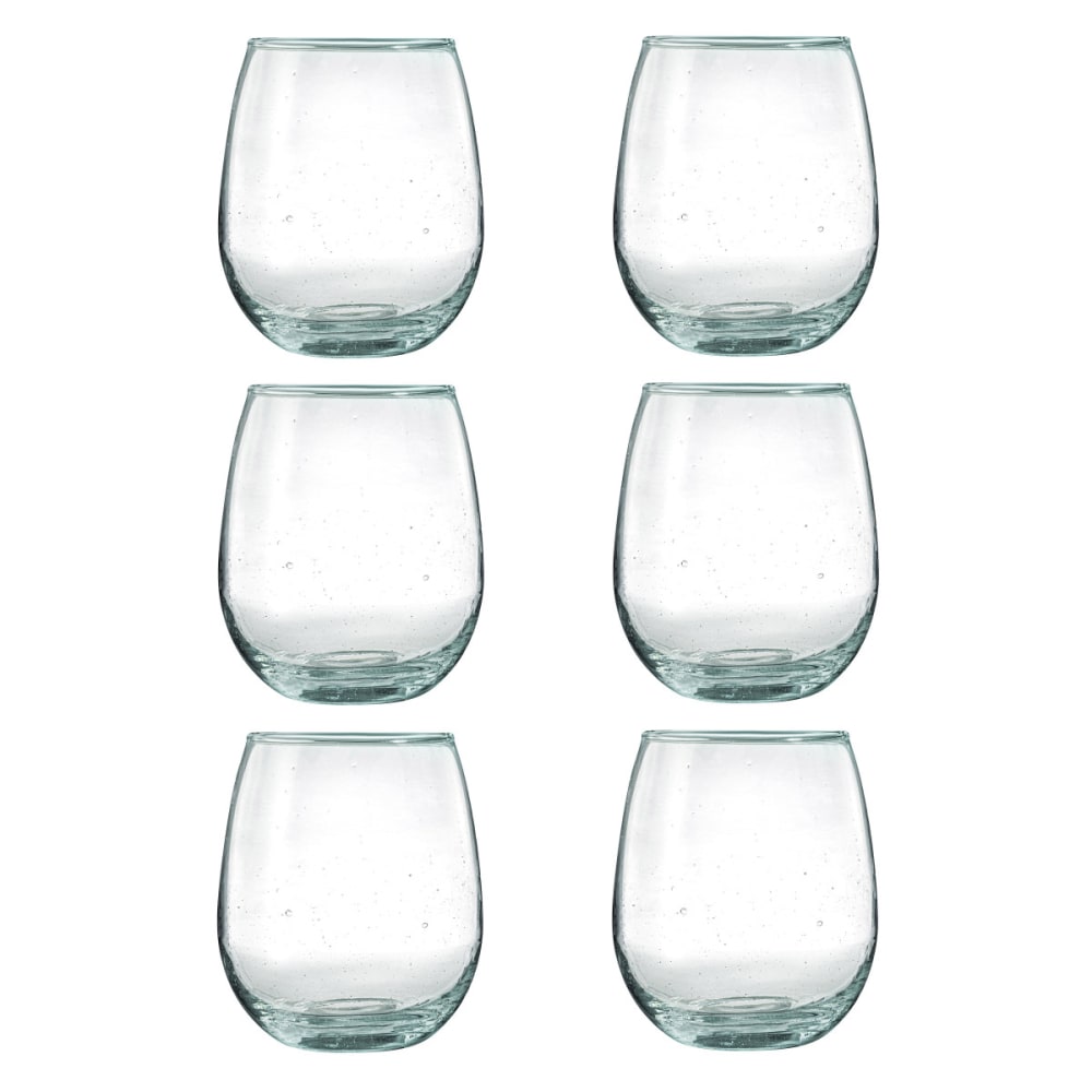 Gobelet soufflé bouche en verre recyclé transparent