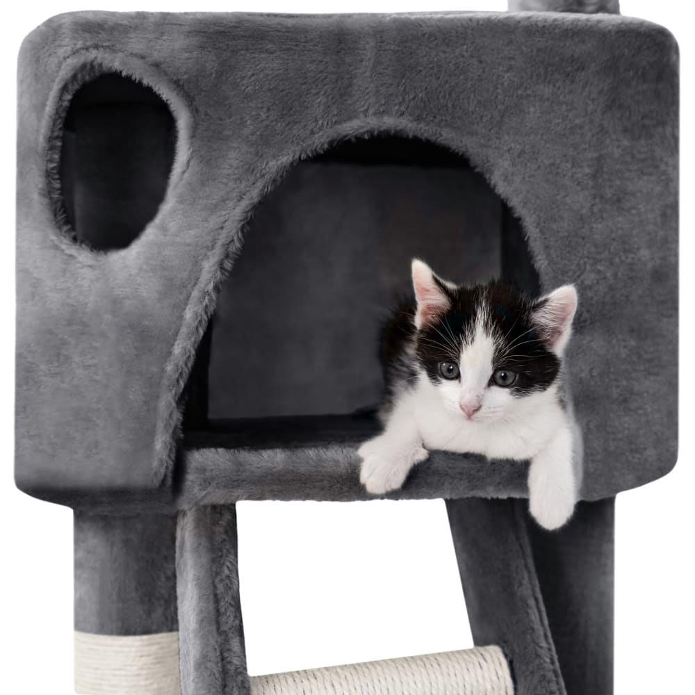 Arbre à chat panneau de fibres griffoir sisal de 240 à 260 cm gris
