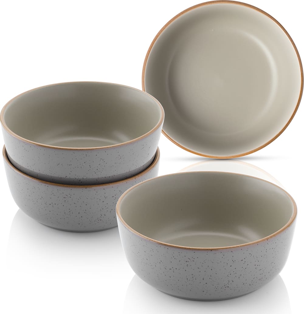 SANGER 4er Set Schalen aus Steingut, grau style vintage - Keramik
