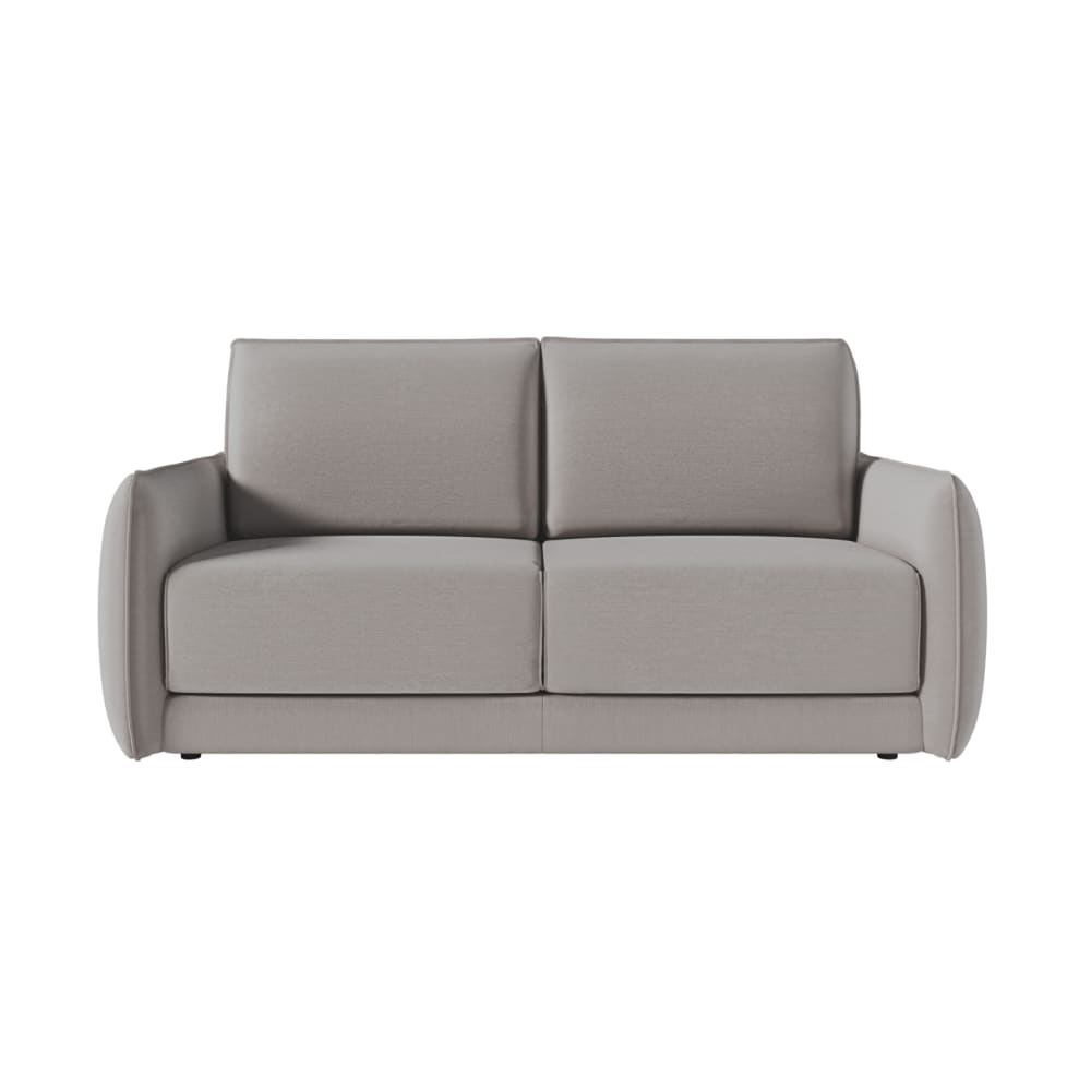 Canapé convertible couchage 140x190cm matelas 14cm tissu gris clair