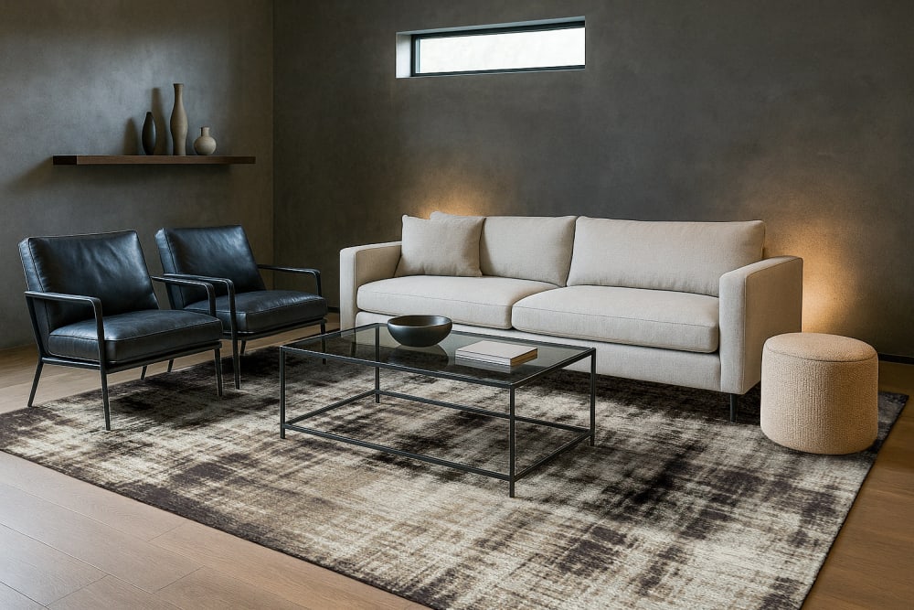 Novatrend Teppich flach gewebt – Wohnzimmer & Schlafzimmer style modern Beige Öko-Tex Zertifikat Pes - Polyester
