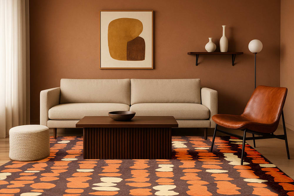 Tapis salon et chambre - orange