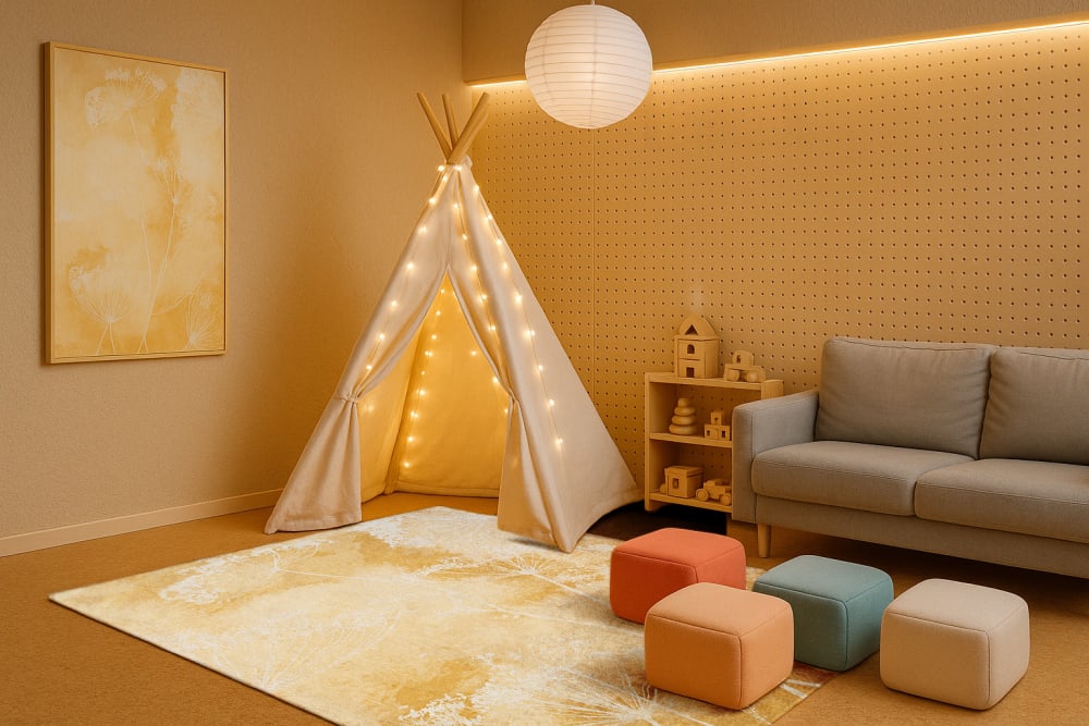 Tapis salon et chambre - jaune