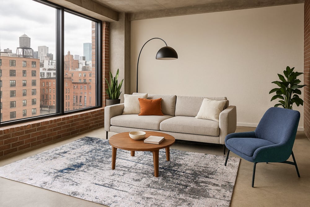 Novatrend Teppich flach gewebt – Wohnzimmer & Schlafzimmer style modern Blau Öko-Tex Zertifikat Pes - Polyester