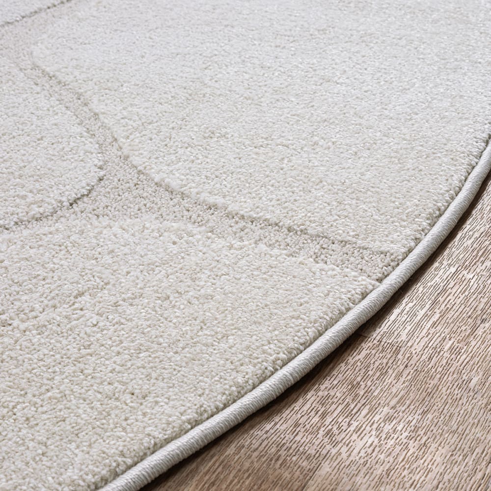 Tapis Everest Moderne élégant Aspect Pierre, Crème, 120 cm rond — vue 4