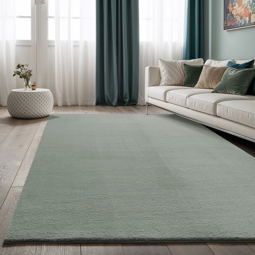 Tapis lavable moelleux élégant uni, Vert, 160 x 220 cm — vue 3