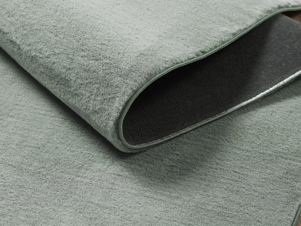 Tapis lavable moelleux élégant uni, Vert, 160 x 220 cm — vue 4