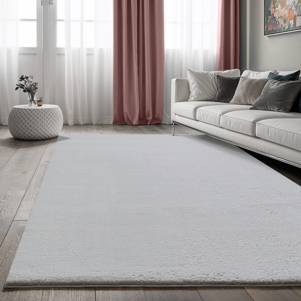 Tapis lavable moelleux élégant uni, Gris, 200 x 280 cm — vue 3