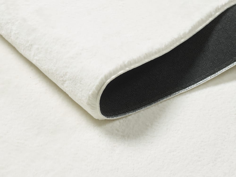 Tapis lavable moelleux élégant uni, Crème, 80 x 300 cm — vue 4