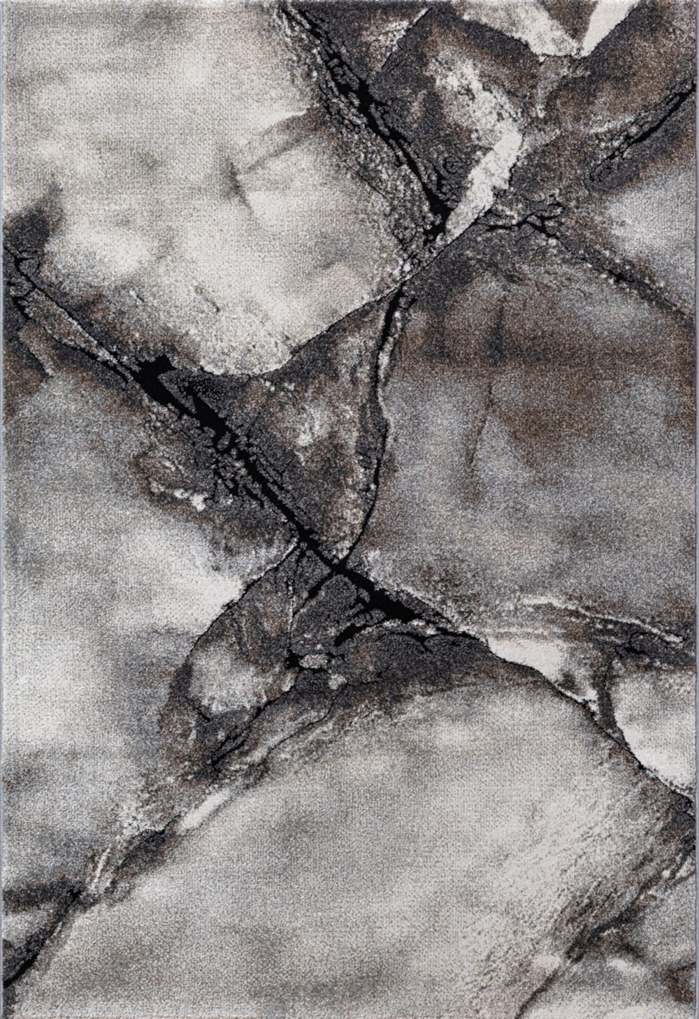 Tapis moderne effet marbre, gris, 80 x 150 cm