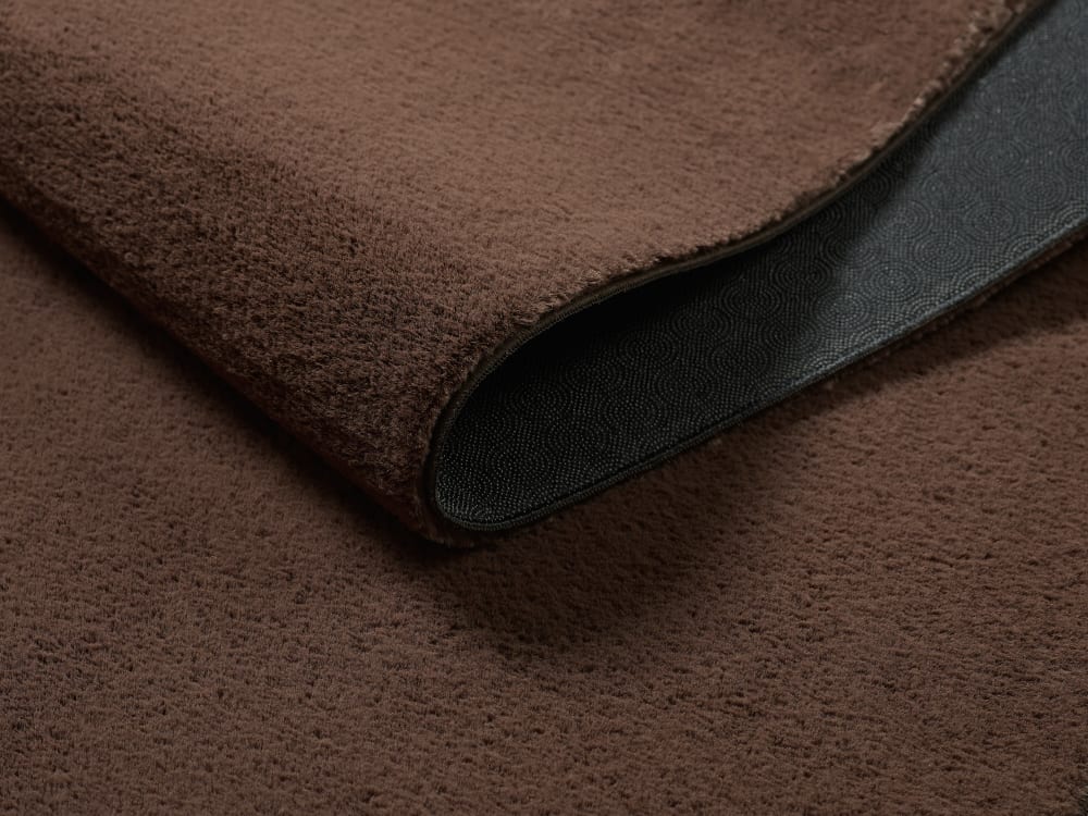 Tapis lavable moelleux élégant uni, Marron, 80 x 150 cm — vue 4