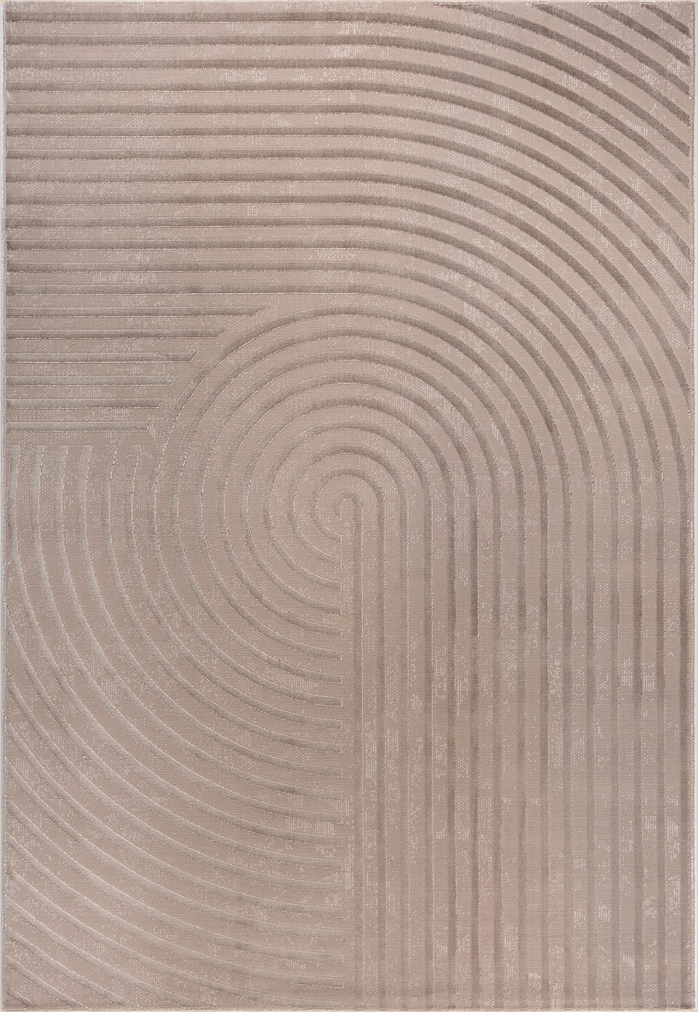 Tapis moderne poil doux, beige foncé, 120 x 170 cm