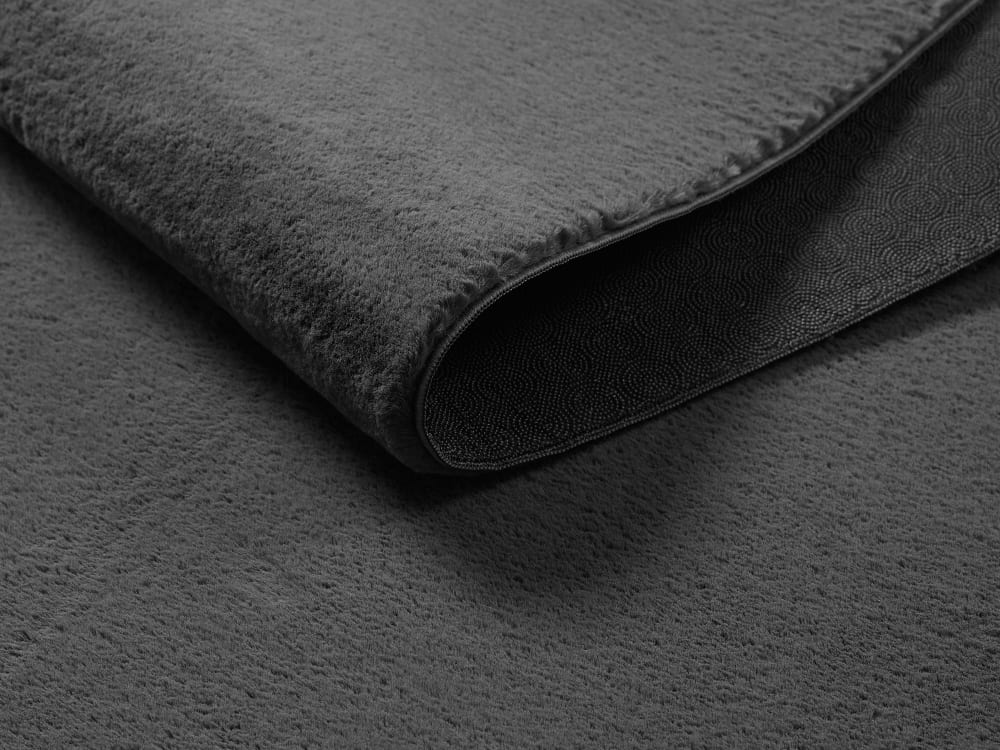 Tapis lavable moelleux élégant uni, Anthracite, 80 x 150 cm — vue 4