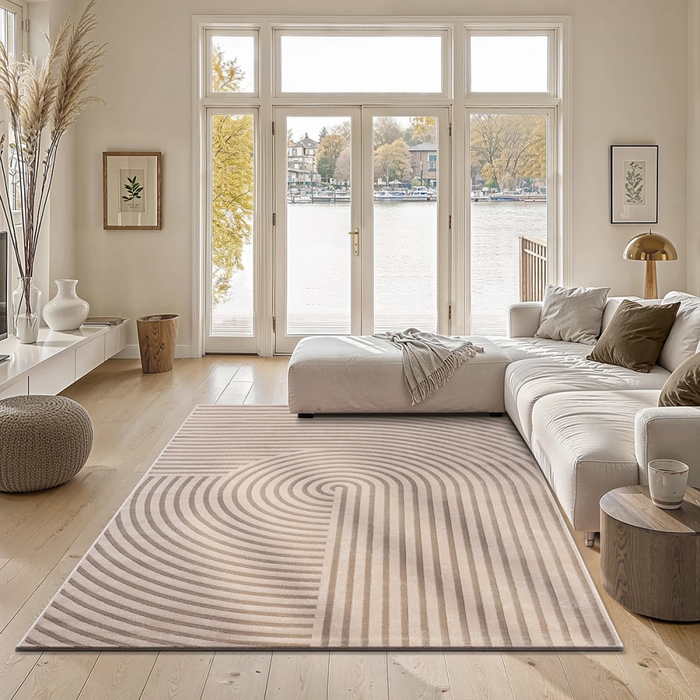 Tapis moderne poil doux, beige foncé, 80 x 300 cm — vue 3