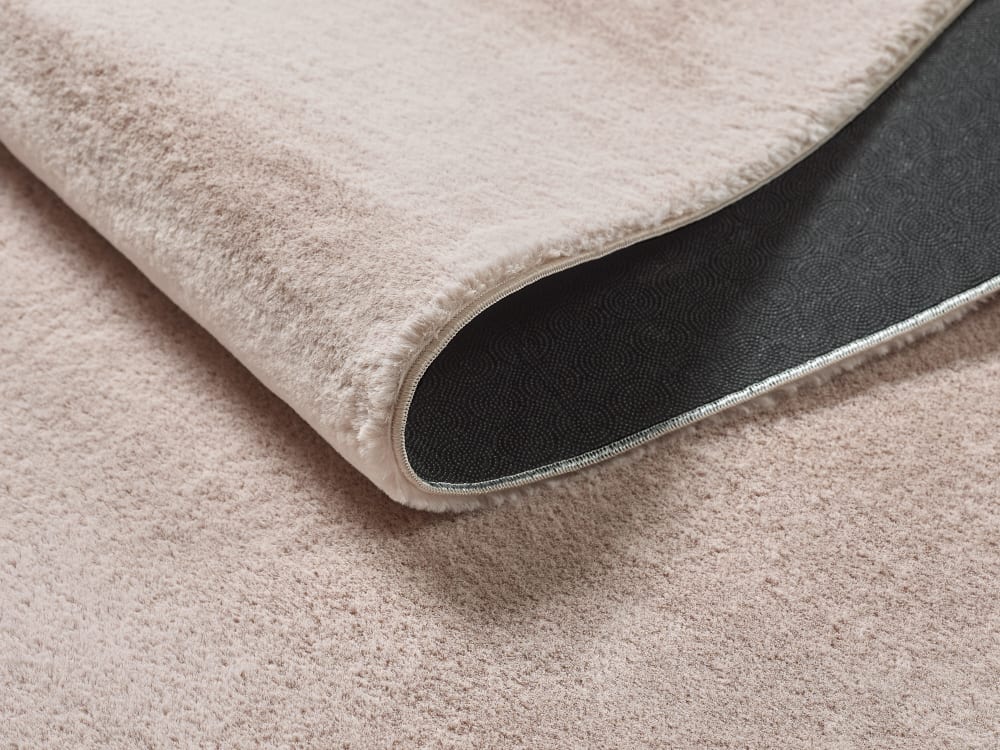 Tapis lavable moelleux élégant uni, Rose, 160 x 220 cm — vue 4