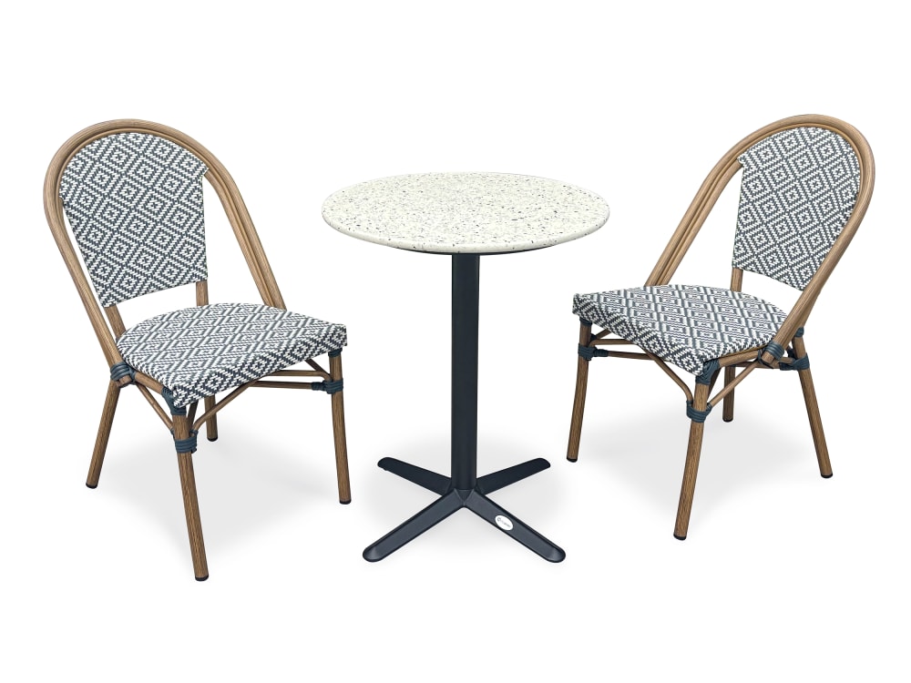 Ensemble repas de jardin - rond acier