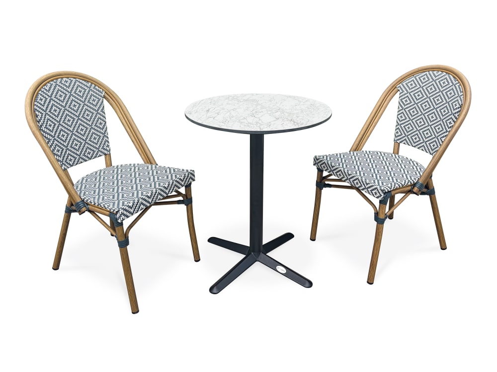 Ensemble repas de jardin - rond acier