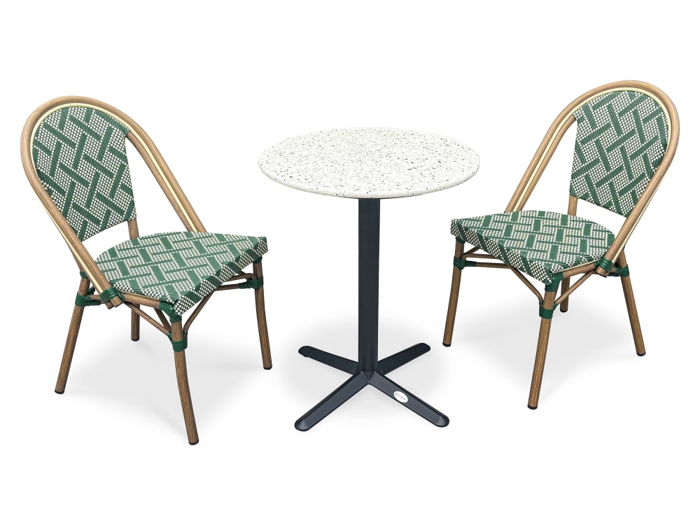 Ensemble repas de jardin - rond acier