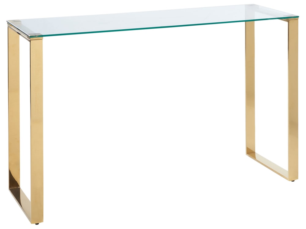 Console verre de sécurité doré