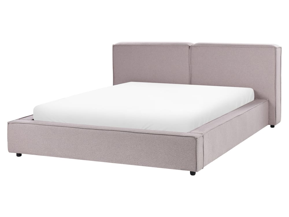 Lit double en tissu marron 160x200