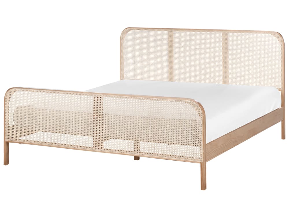 Lit double en bois marron 180x200
