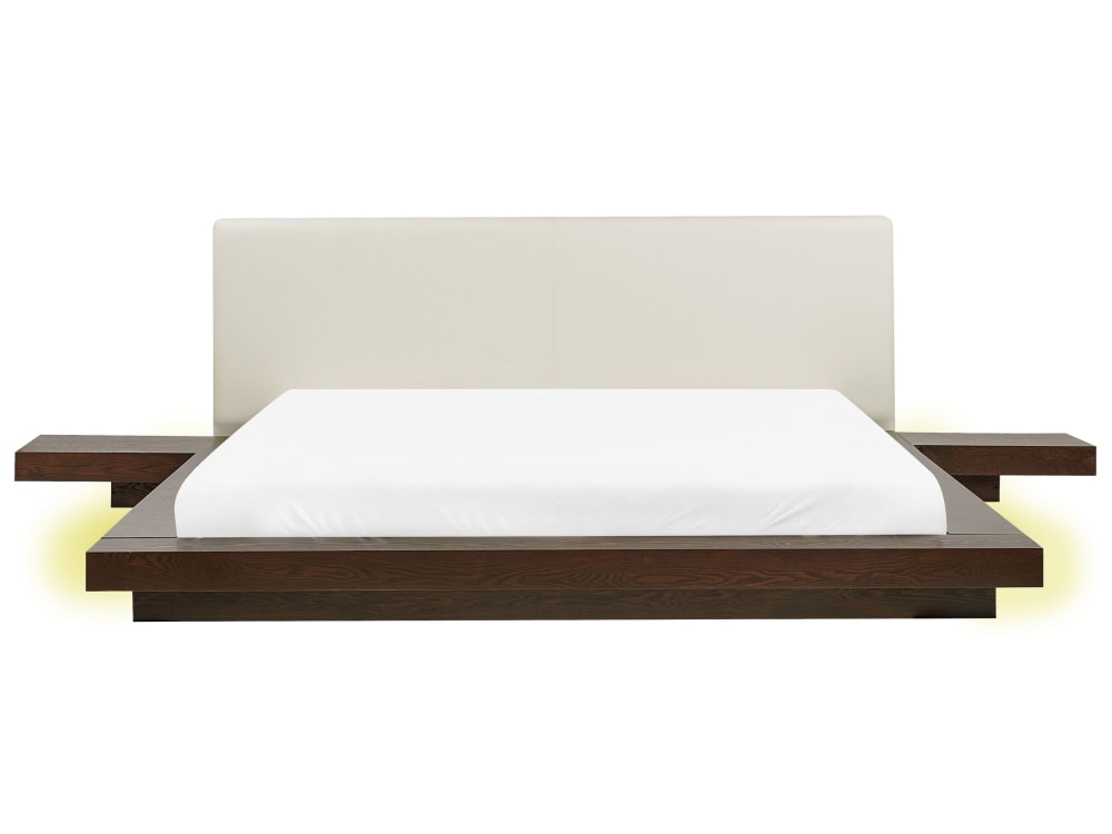 Lit double en bois marron 180x200