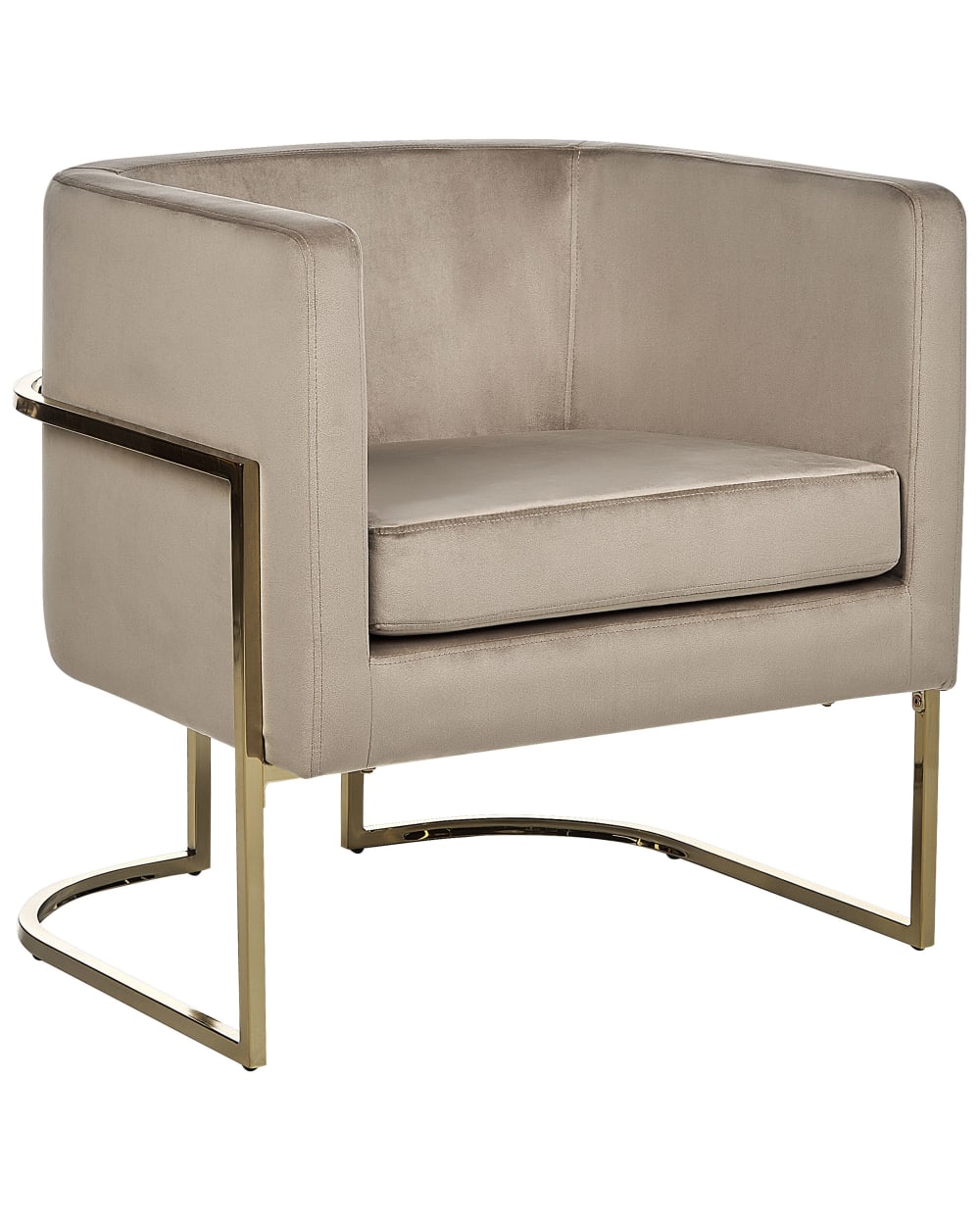 fauteuil en velours beige