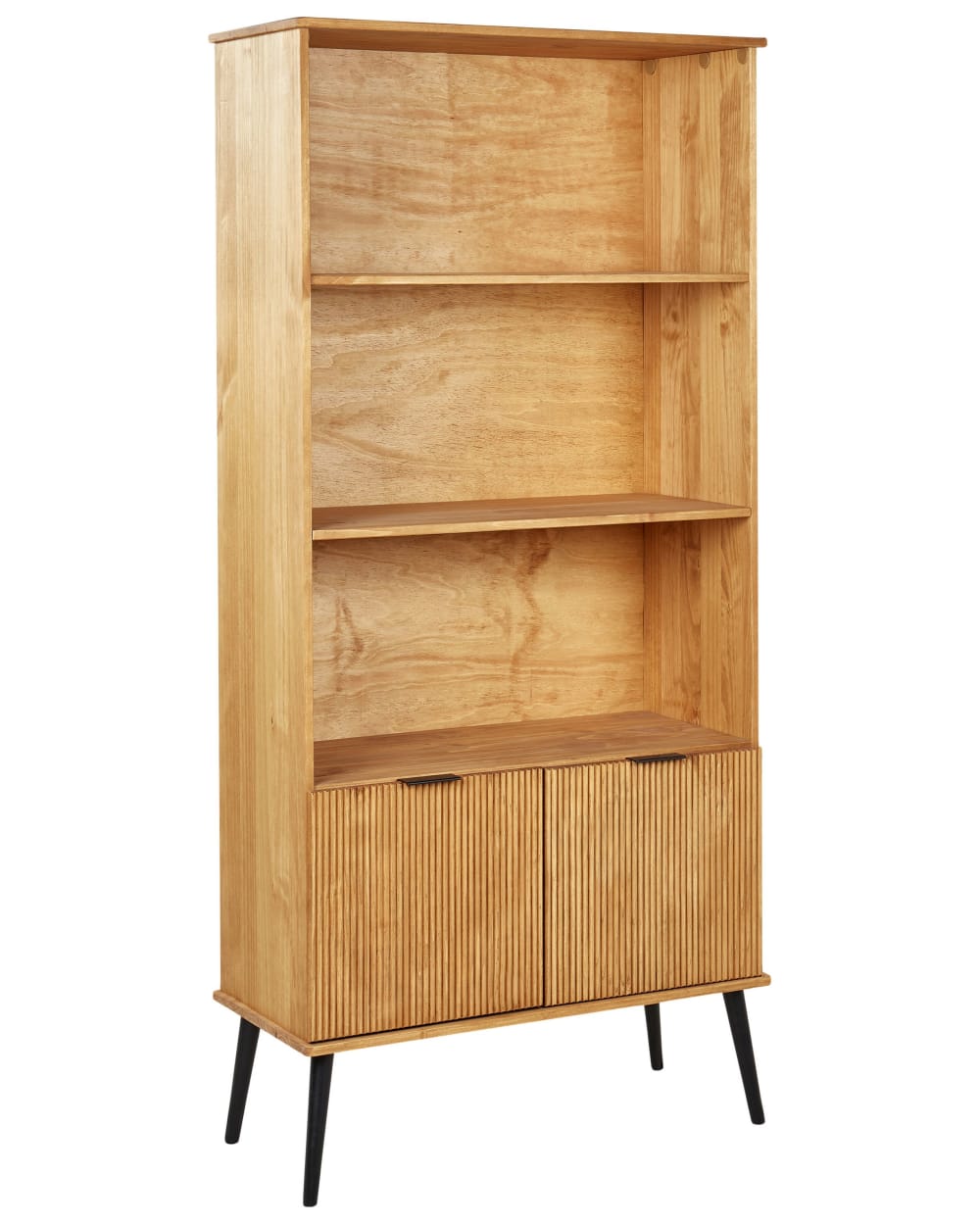 Bibliothèque bois de pin 190 cm marron