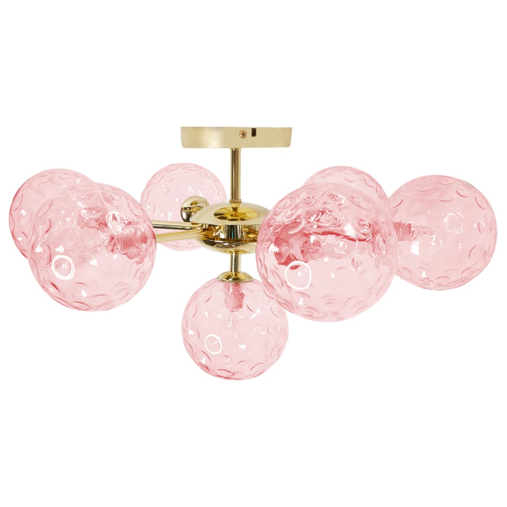 Plafonnier verre rose — vue 4